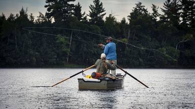 Musky fishing on the Flambeau River in Wisconsin