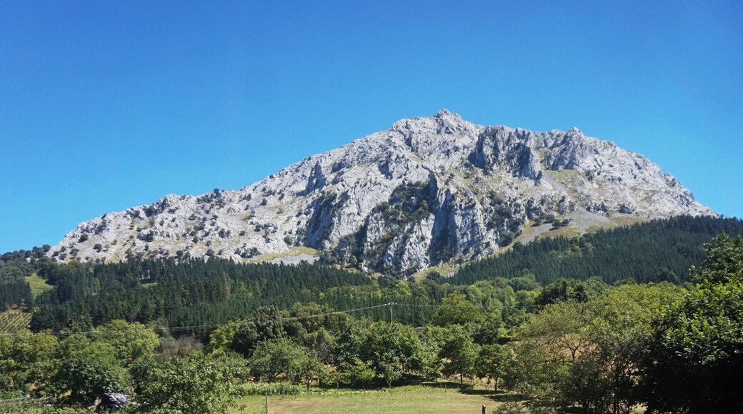 The mountain Untzillatx in Urkiola Natural Park. View from the west.