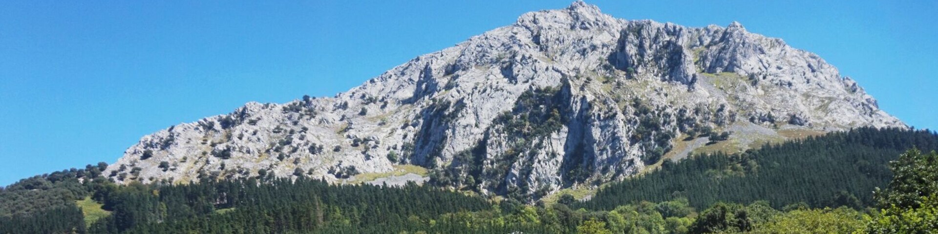 The mountain Untzillatx in Urkiola Natural Park. View from the west.