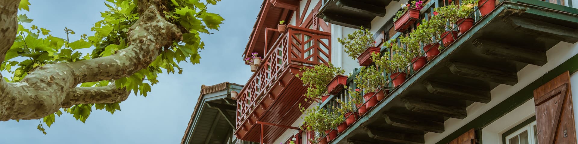 Colorful Traditional Fisherman Houses in La Marina District of Hondarribia, Basque Country, Spain