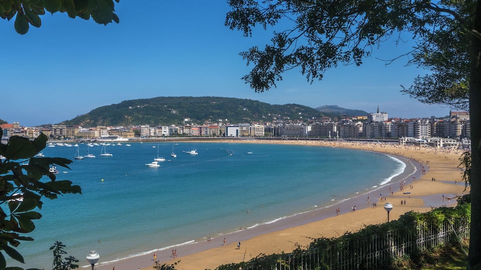 View of Kontxa beach in Donostia-San Sebastian