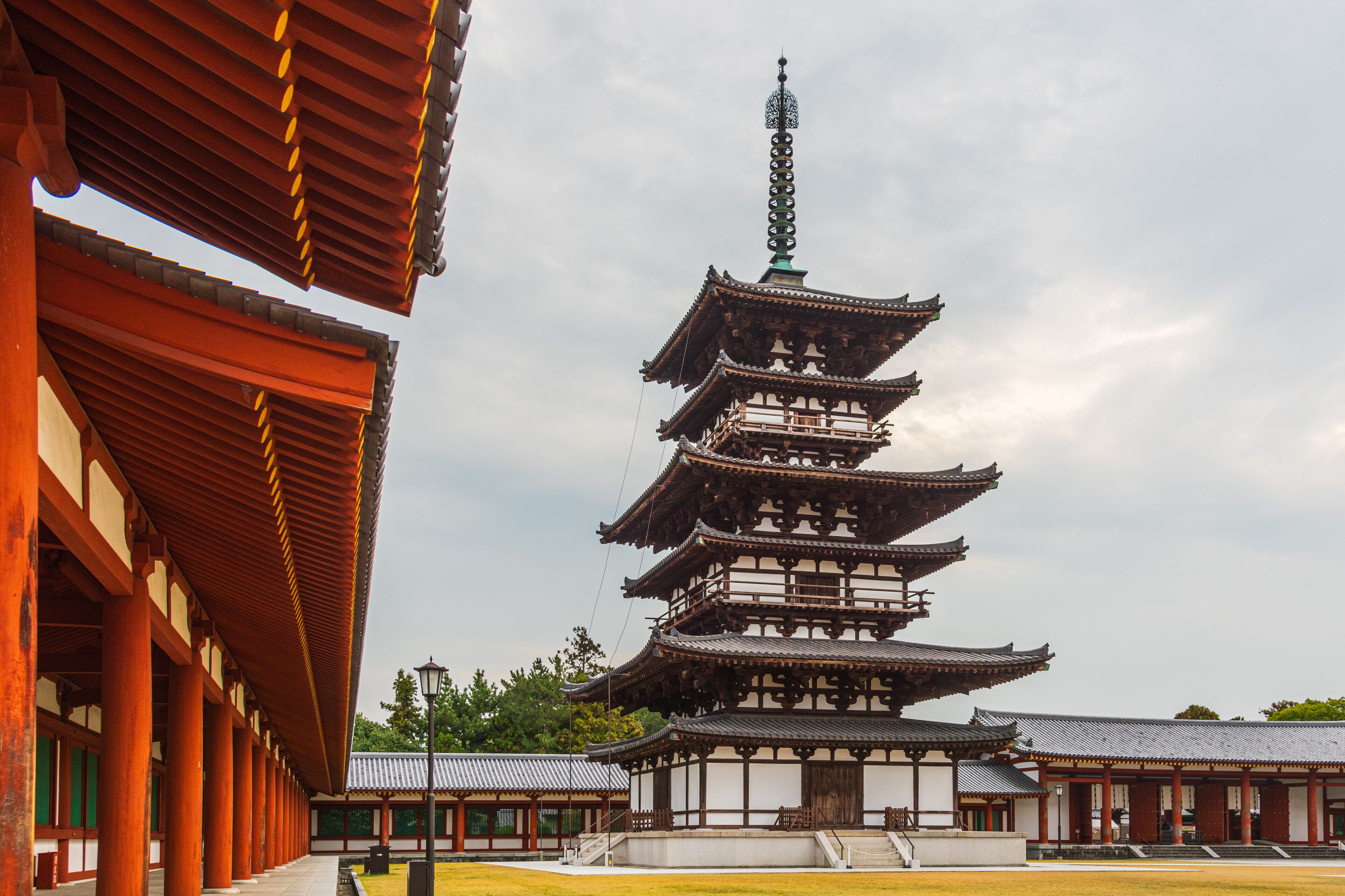 Yakushiji Temple in Nara city,Nara prefecture Japan.      It's the most famous and imperial ancient Buddhist Temple in Japan. UNESCO designated as a World Heritage Site.