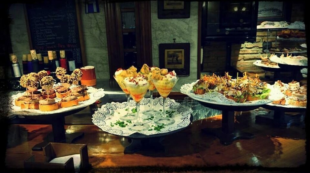 this very small Basque town is just so incredibly beautiful that you can't believe is real.
the view over the Cantabrian Mountains and the all the Rioja vineyards is also amazing
the picture was taken in a pintxos bar ..it's art what the Basques do with the food.
I loved the place and recommend it to everyone that would like to taste great food & wine and have a relaxed walk around.
more on it under below link
http://www.euskoguide.com/places-basque-country/la-rioja-alavesa/spain/laguardia-spain-travel-guide.html