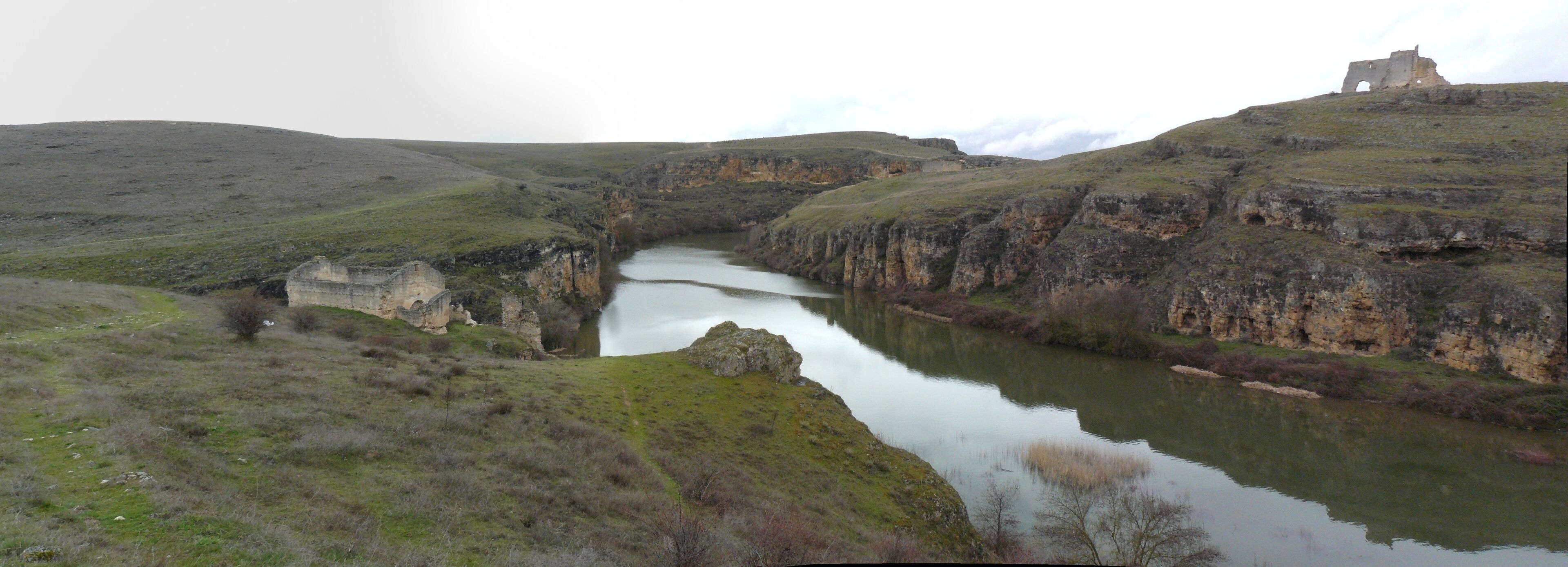 Ruins of Romanesque hermitages on the river Duratón, near San Miguel de Bernuy (Segovia, Spain).