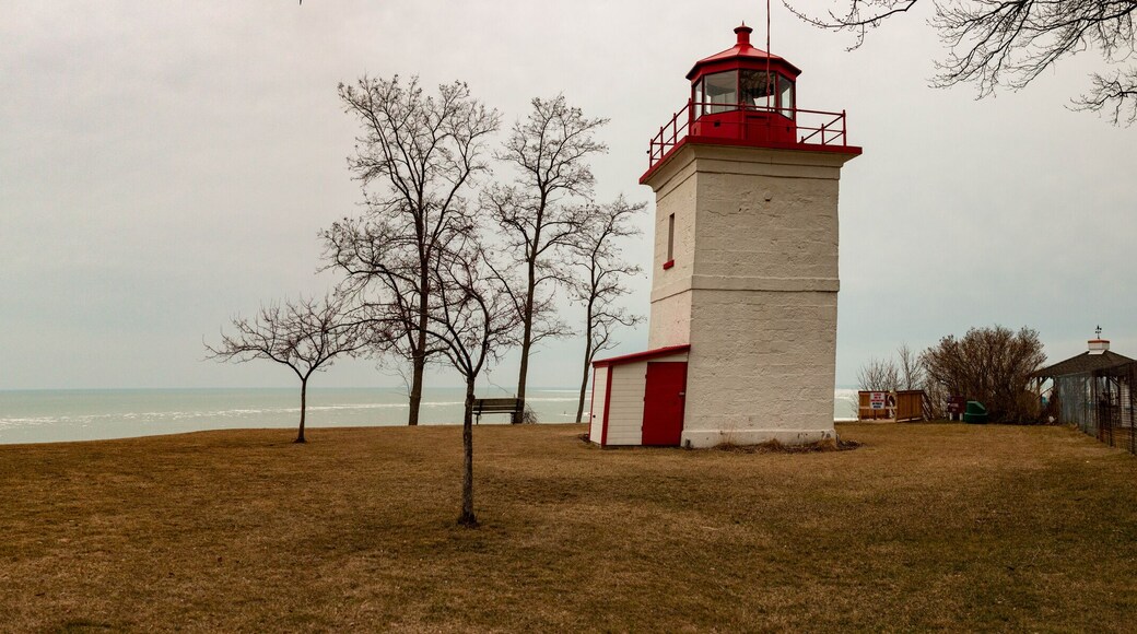 Goderich Ontario Canada lighthouse panoramic style photo. Goderich is popular for tourism.