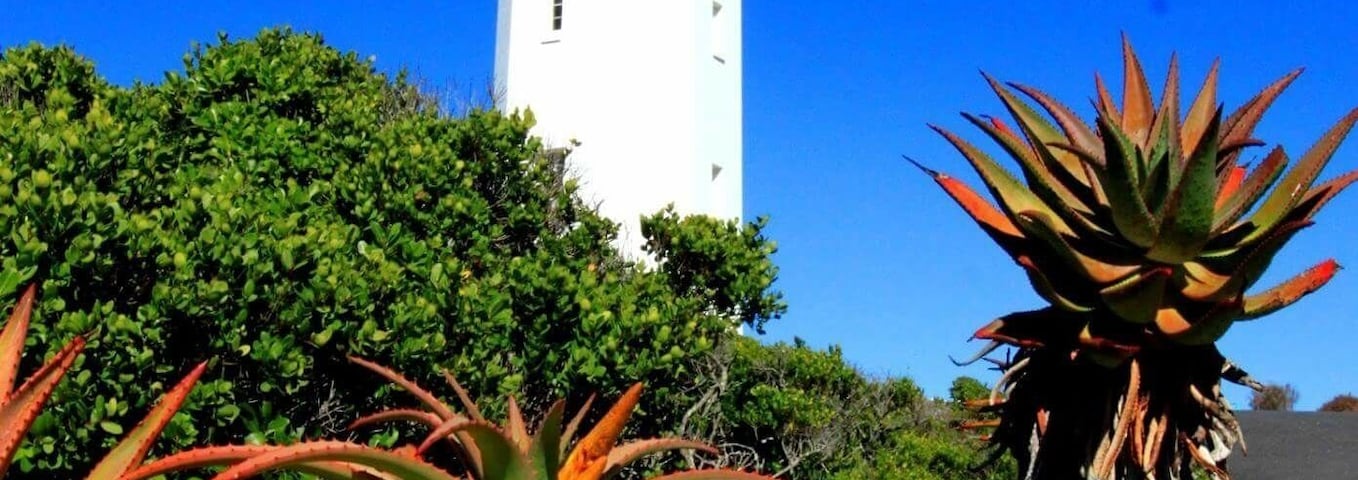 Danger Point Lighthouse near Struisbaai. HMS Birkenhead went down near here in the early 1800's and this was the first time "women and children off first" was implemented.