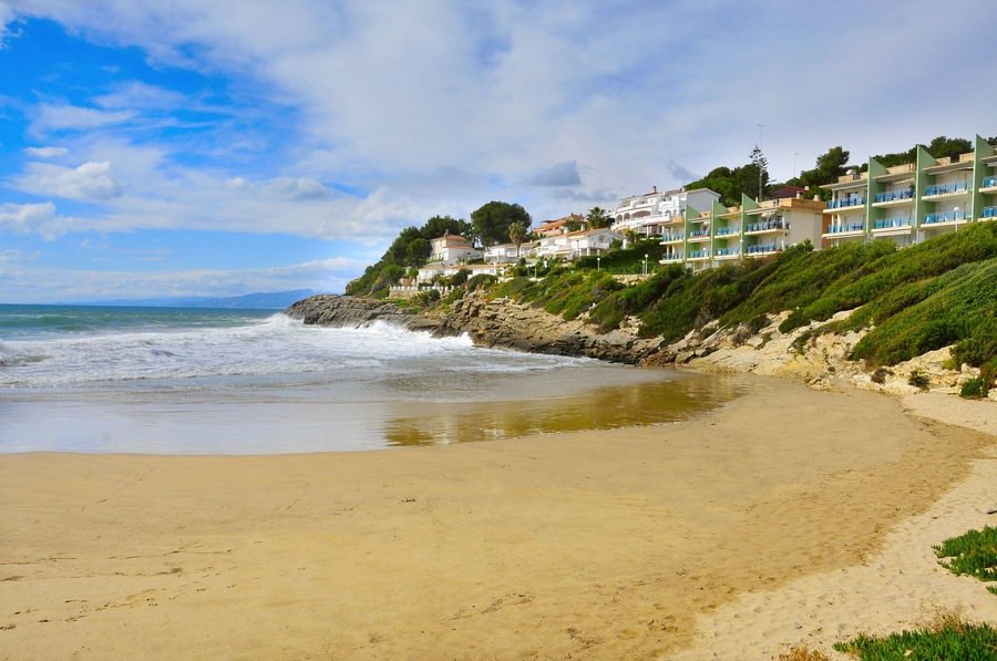A view of Cala Crancs beach, in Salou, Spain; Shutterstock ID 81908236