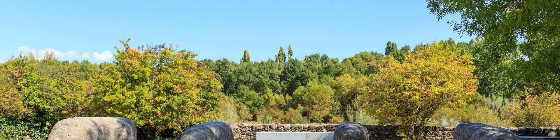 Photos of statues of Toros de Guisando taken in El Tiemblo Spain