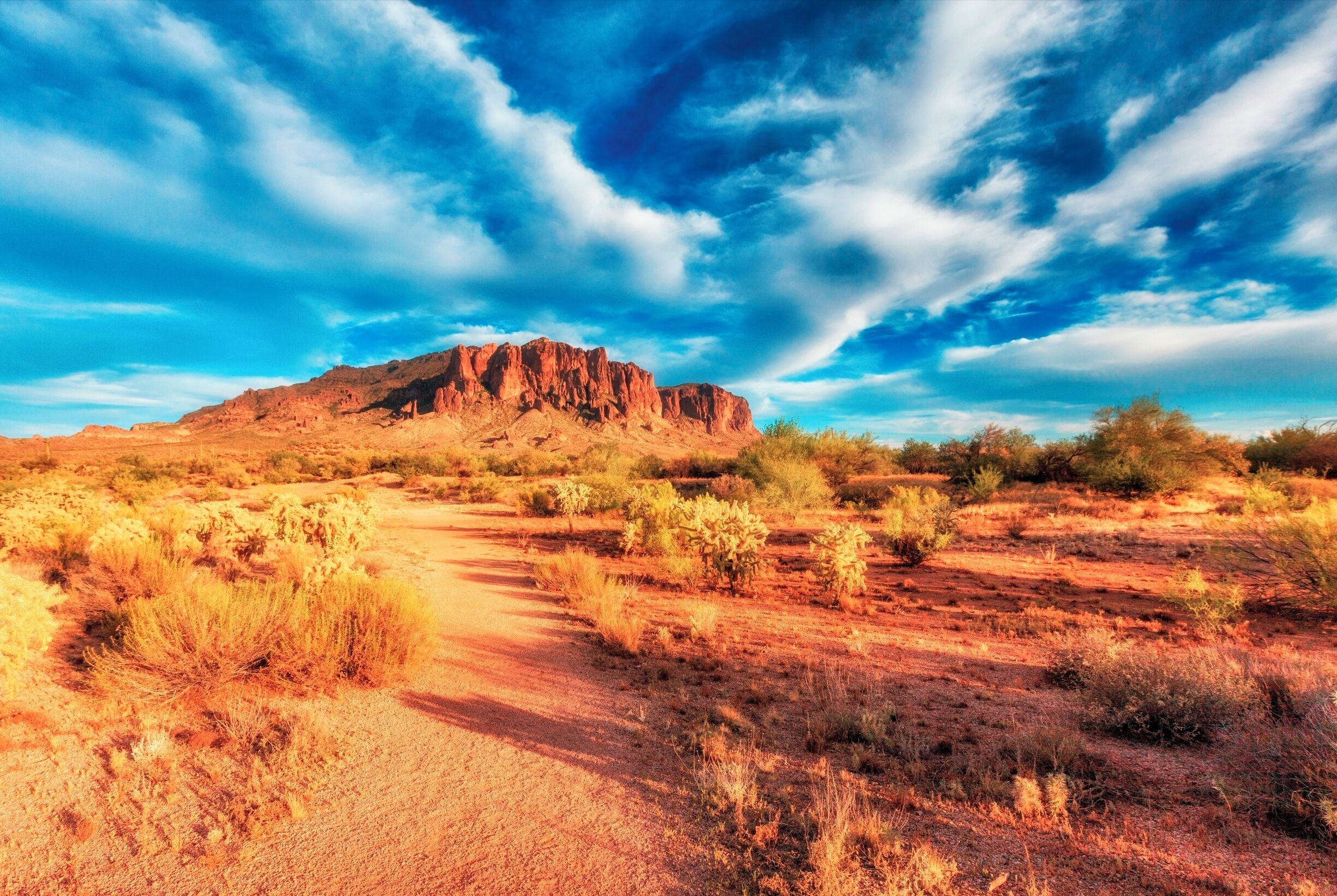 Superstition Mountains in sunset light, Arizona.

Superstition Mountain is believed to have great treasure hidden within. Many people have tried to find it but have never succeeded. It is difficult to explore because of its dangerous cliffs and plateaus. It’s a treacherous mountain and many adventurers never come back.

More pictures from Arizona you can find at www.mfphotostore.com/Nature/Landscapes/USA/Arizona/

#USA #Arizona #AZ #US #Superstitions #mountains #sunset