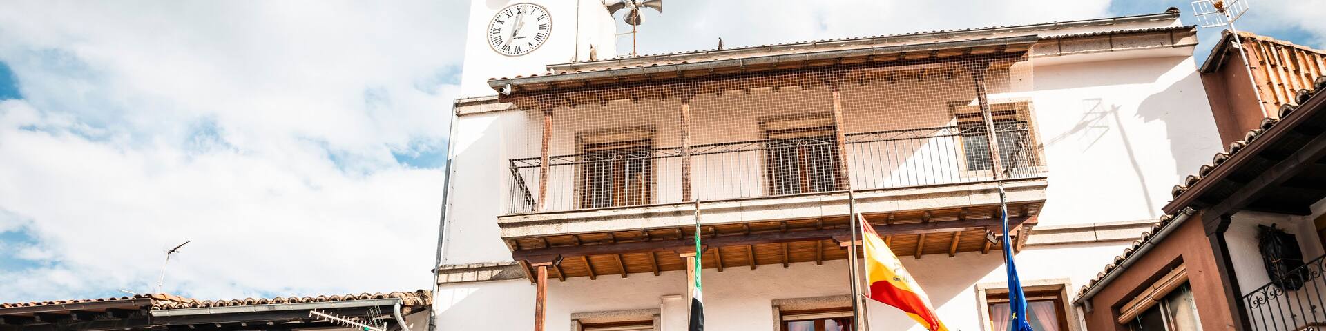 Ayuntamiento - the city hall of Aldeanueva del Camino, comarca of Valle del Ambroz, province of Caceres, Extremadura, Spain