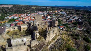Extremadura.Aerial view in Belvis de Monroy. Caceres. Spain. Drone Photo