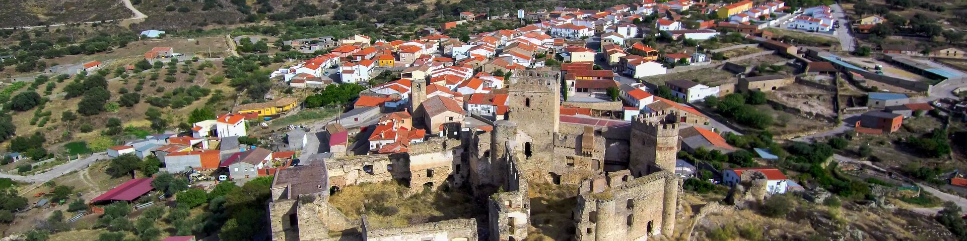 Extremadura.Aerial view in Belvis de Monroy. Caceres. Spain. Drone Photo
