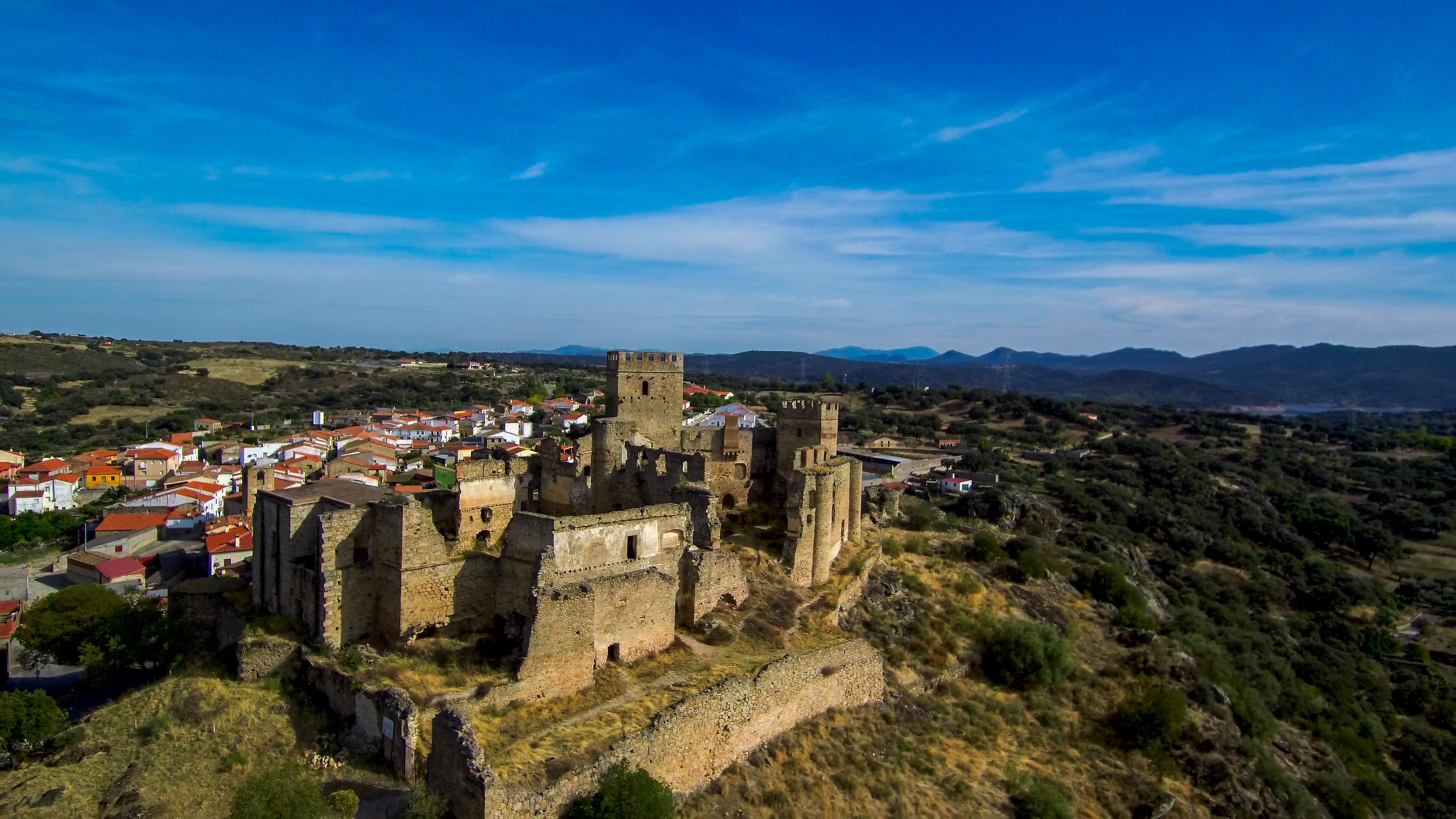Extremadura.Aerial view in Belvis de Monroy. Caceres. Spain. Drone Photo
