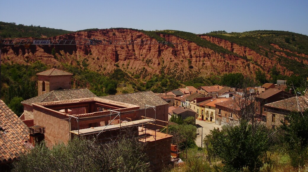 View of the village of Puebla de Valles, Guadalajara, Castile-La Mancha, Spain.