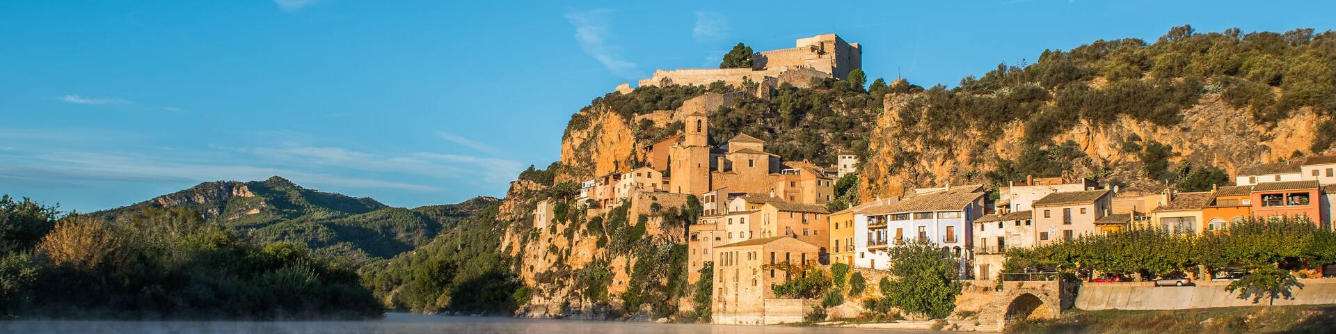 Sunrise at Miravet, Mediterranean town, Tarragona. Spain