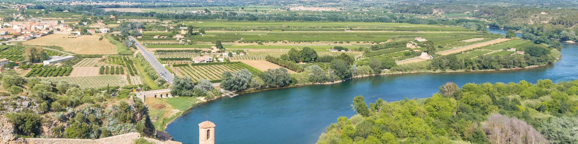 The view from the castle Miravet on the river Ebre and Catalonia