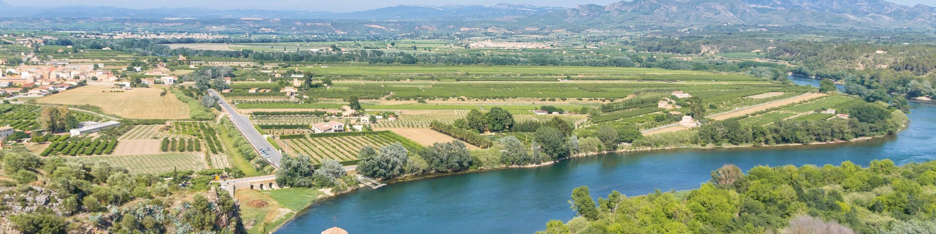 The view from the castle Miravet on the river Ebre and Catalonia