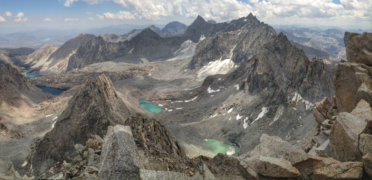 Looking down on Palisade Glacier from the summit of Mt Agassiz. It's a big mountain at around 13,900 feet and there isn't a good trail up, but its a pretty straightforward climb if you have some experience and are in decent shape. 