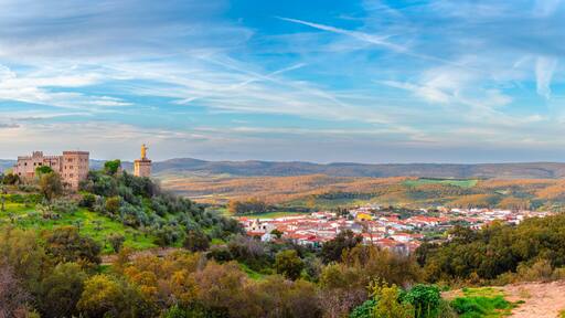 Panoramic view Beltraneja Castle and the Serene Codosera Village