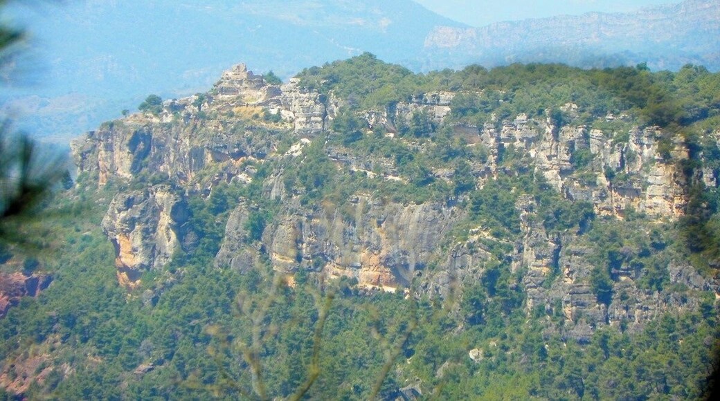 Castell de Siurana des de la carretera de la FebrĂł
