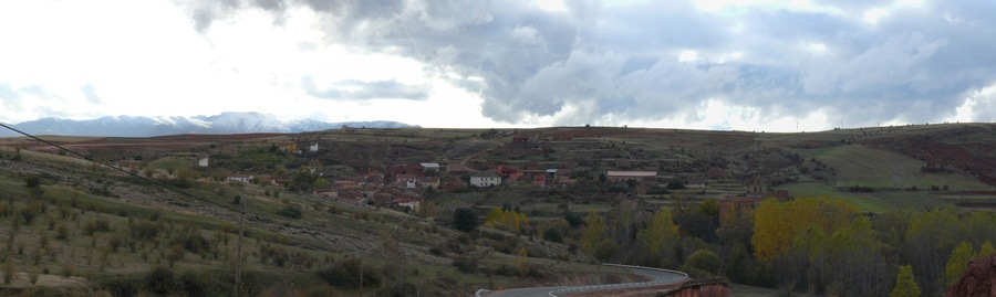 Panoramic view of Cuevas de Ayllón, Soria (Spain)