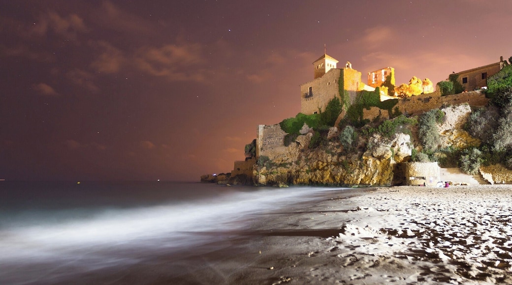 Tamarit Castle standing on the edge of the water. There's a great beach and campsite situated next to it.