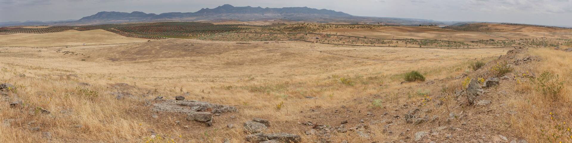 General view of Sierra Grande from Hornachuelos hill, Extremadura, Spain