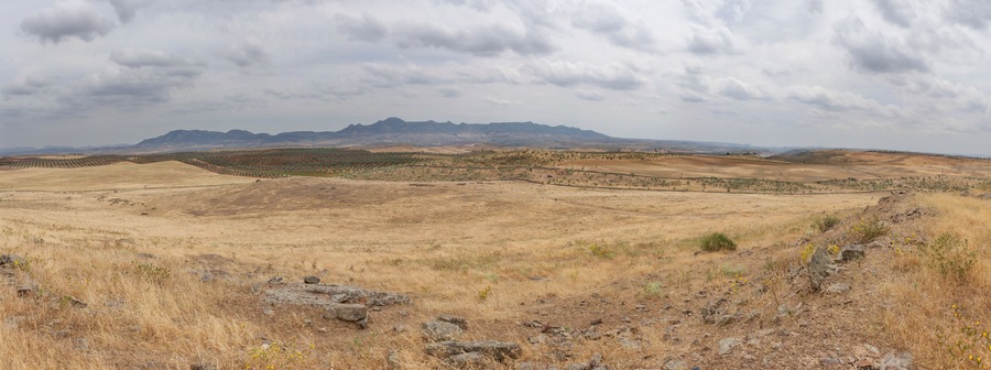 General view of Sierra Grande from Hornachuelos hill, Extremadura, Spain