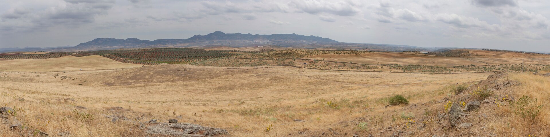 General view of Sierra Grande from Hornachuelos hill, Extremadura, Spain