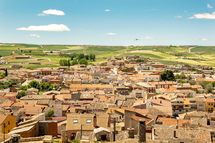 Spanish village landscape in Castilla (Baltanas)