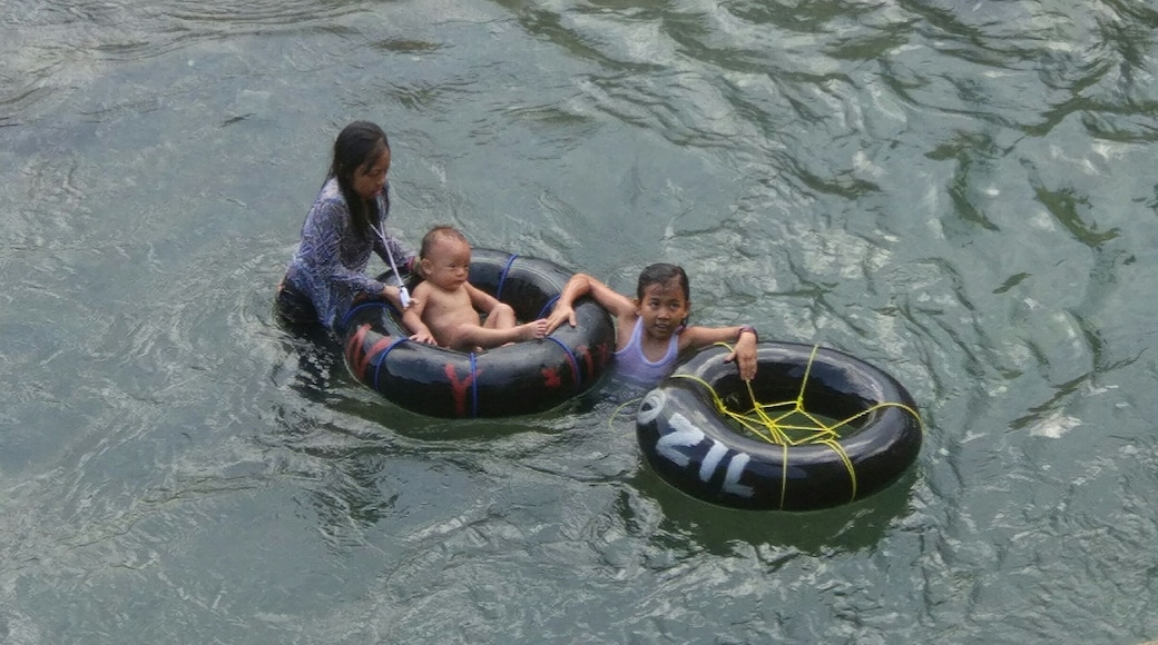 Children playing in the river in Bukit Lawang, North Sumatra