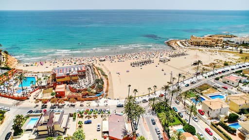 Aerial view La Zenia beach. Spain