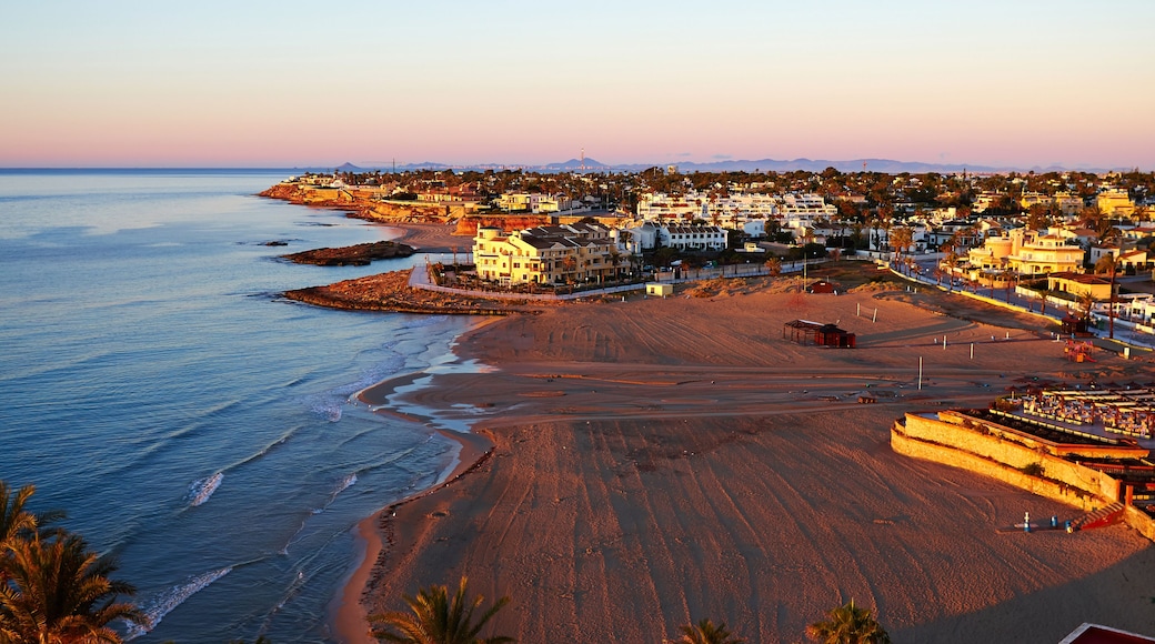 Popular summer travel destination La Zenia Beach Orihuela Costa Spain