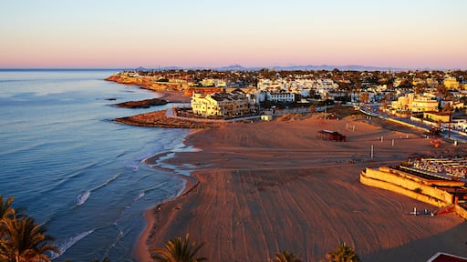 Popular summer travel destination La Zenia Beach Orihuela Costa Spain