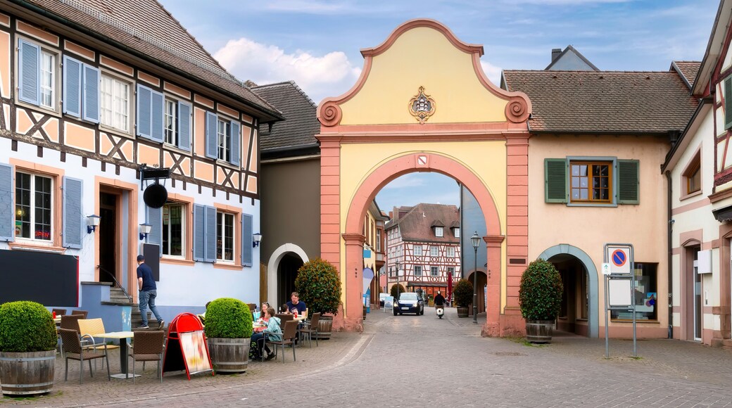 Lower gate ( Unteres Tor) in Ettenheim with view of the city , Ortenaukreis, Baden-Württemberg, Germany