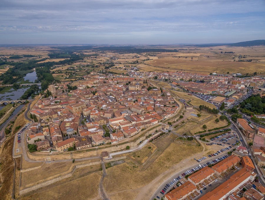 Ciudad Rodrigo Spanish Fortress town aerial panorama