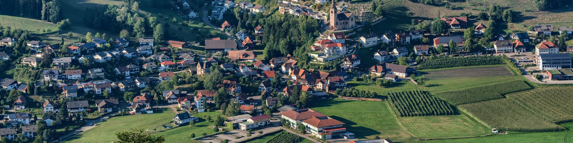 Aerial view of Fischerbach in the Black Forest, Germany
