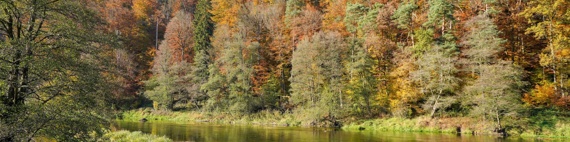 Recreational area in Bavaria on the Regen River near Regenstauf