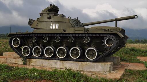 American tank on the former Khe Sanh Combat Base, Vietnam