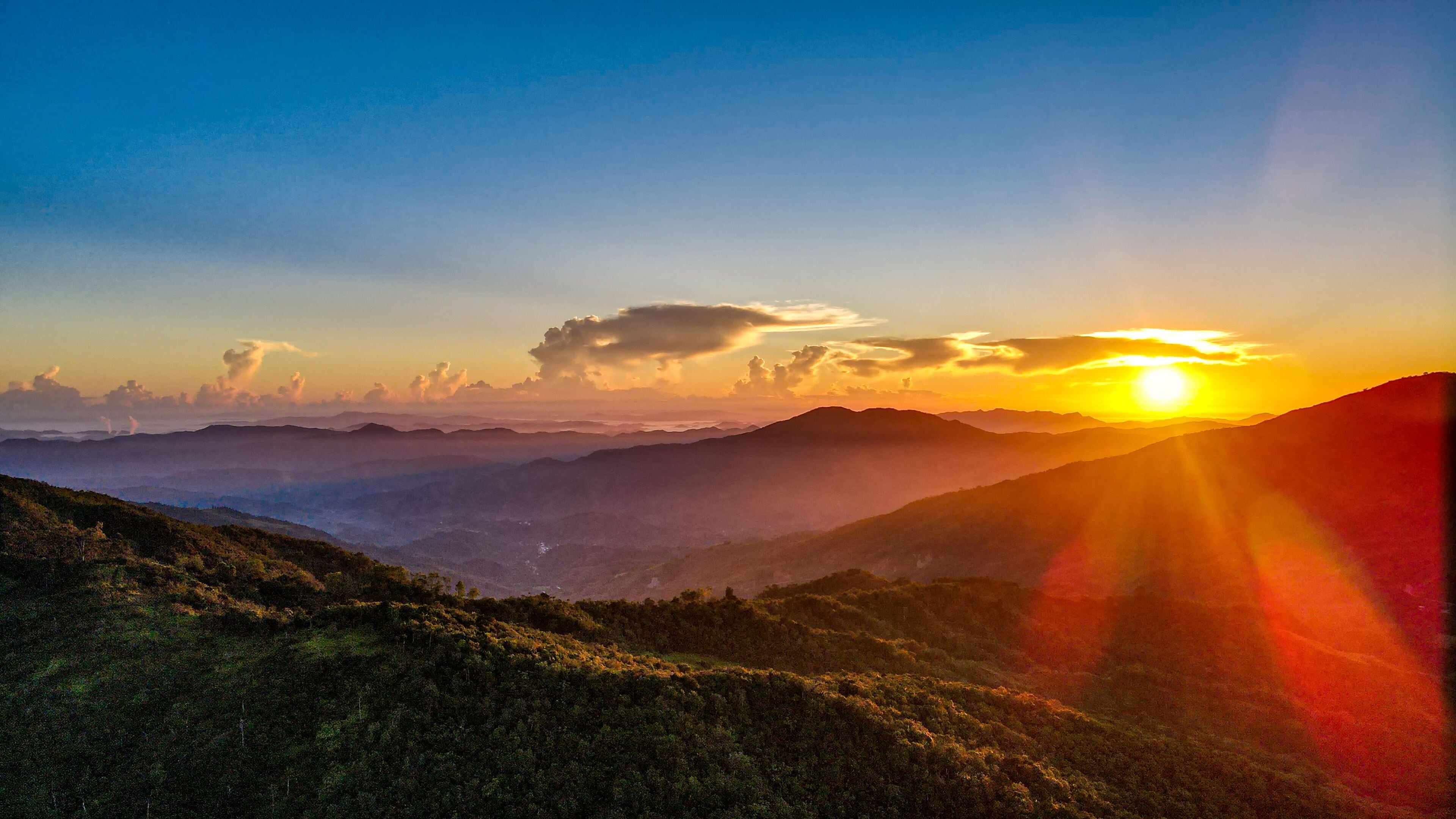 sunrise in the mountains in Dominican republic, San jose de ocoa