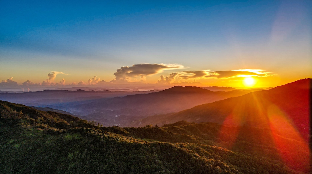 sunrise in the mountains in Dominican republic, San jose de ocoa
