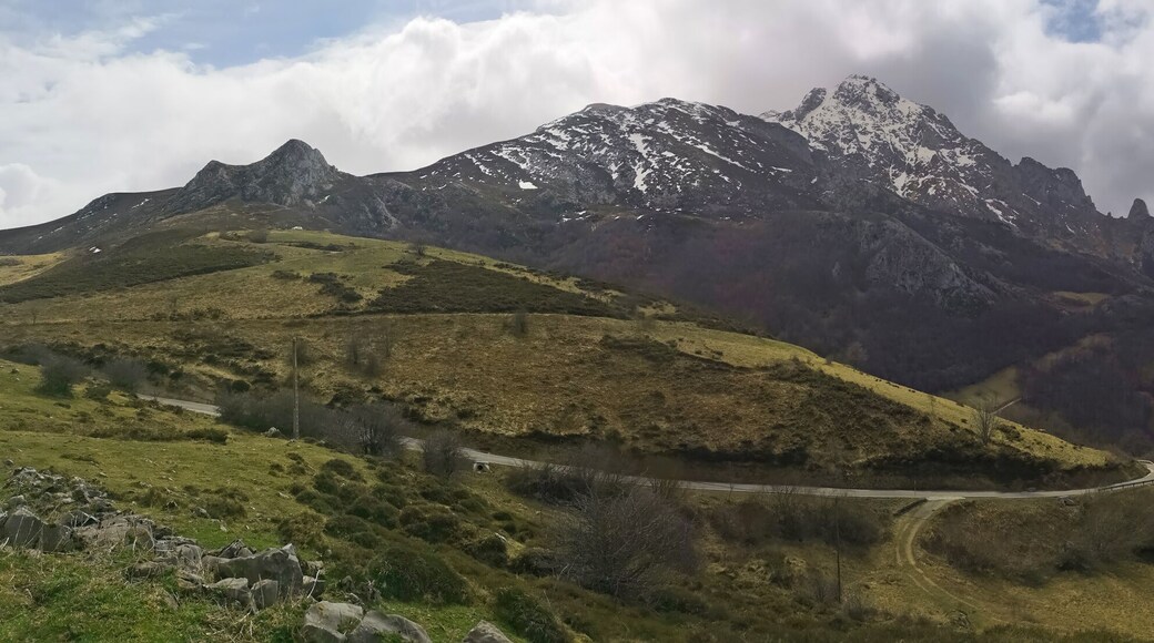 panoramic photography of Sotres, famous tourist town in the Picos de Europa, Asturias, Spain,