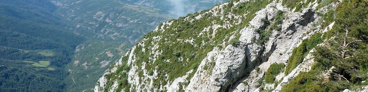 Des de la collada de l'Estany: valls d'Odèn i solana del Tossal de Cambrils