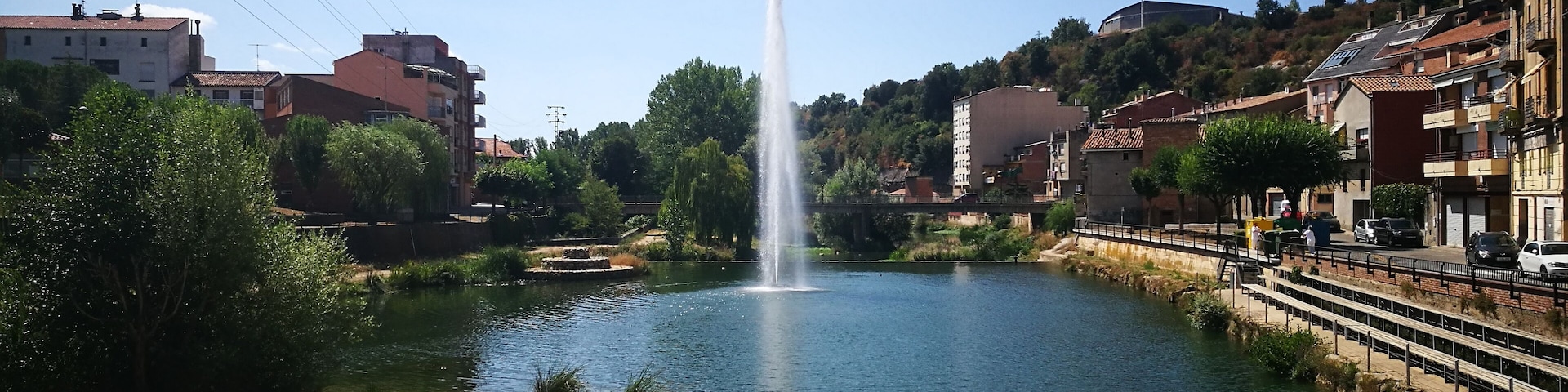 brollador de Gironella des del centre del Pont Vell