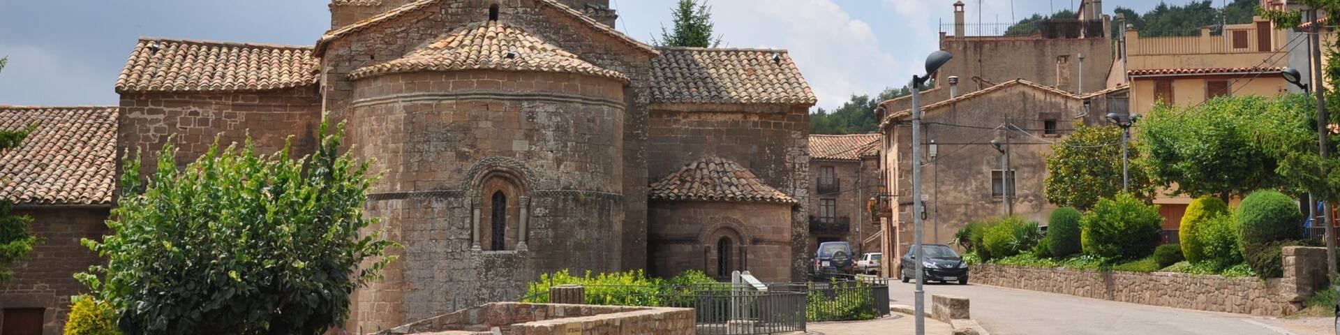 Church and monastery of "Santa Maria de l'Estany" in l'Estany (Comarca of Bages, Catalonia, Spain).