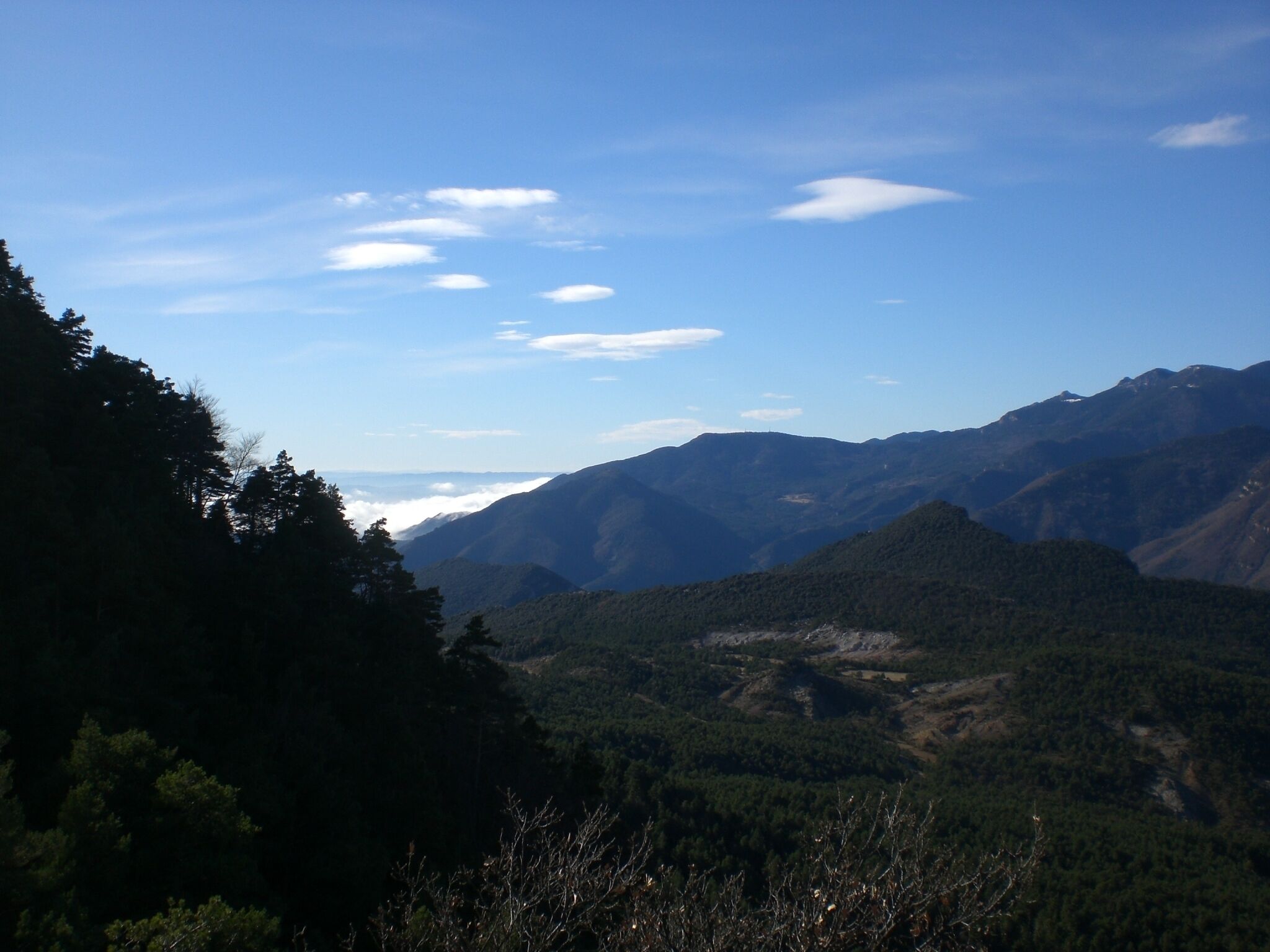 Vistes direcció S des de la Foradada (desembre 2010)