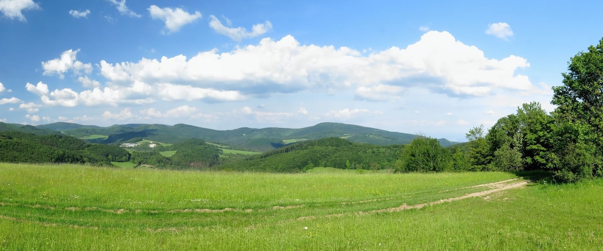 Panorama view from Povazsky inovec mountains near Nov√° Lehota in Slovakia