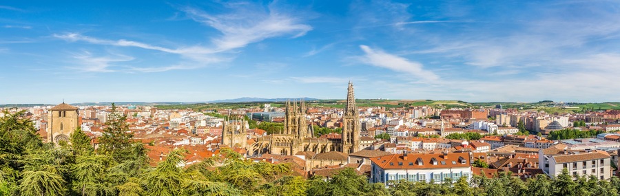 Panoramic view at the Burgos Town in Spain