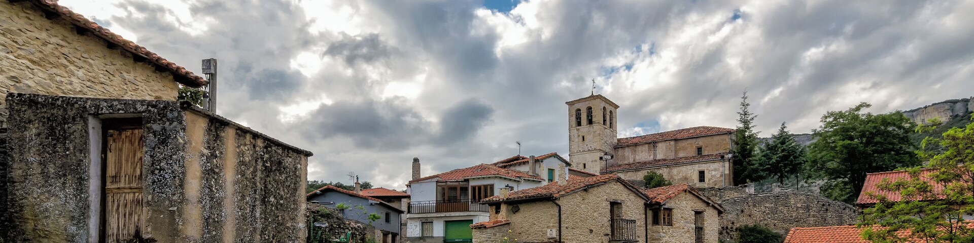 A view of a lonely village in Burgos, Spain, called Puentedey.