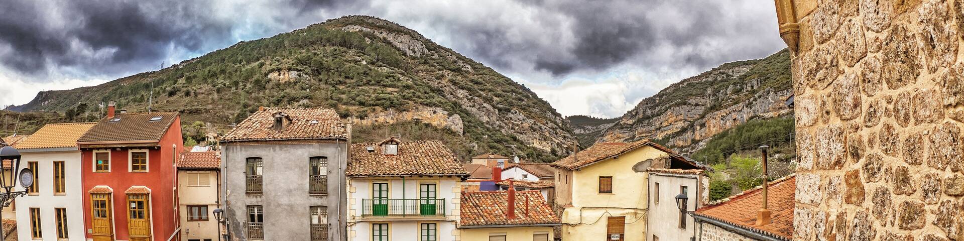 Street Scene, Traditional Architecture, Oña Medieval Village, Las Merindades, Burgos, Castilla y León, Spain, Europe